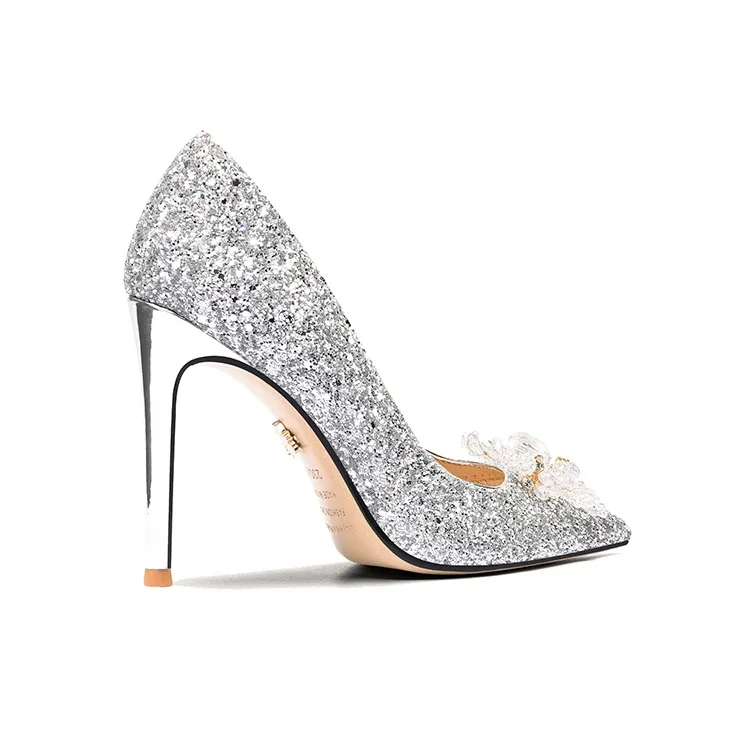 Lily Wei Romantic Galaxy Slim Heel High Heels 10cm Women's Silver-1