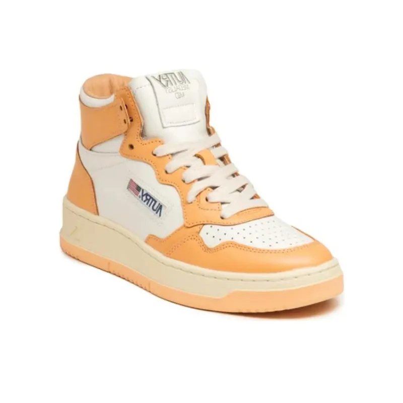 AUTRY High Top Skateboard Shoes Women's Beige Orange-3