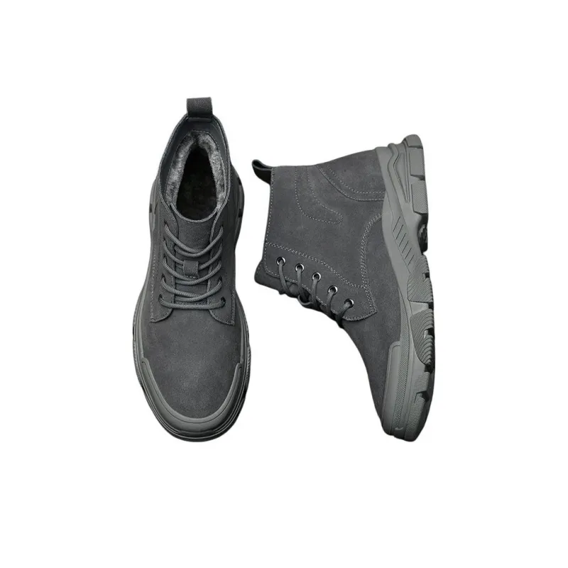 HLA Ankle Boots Men Black/Gray-3