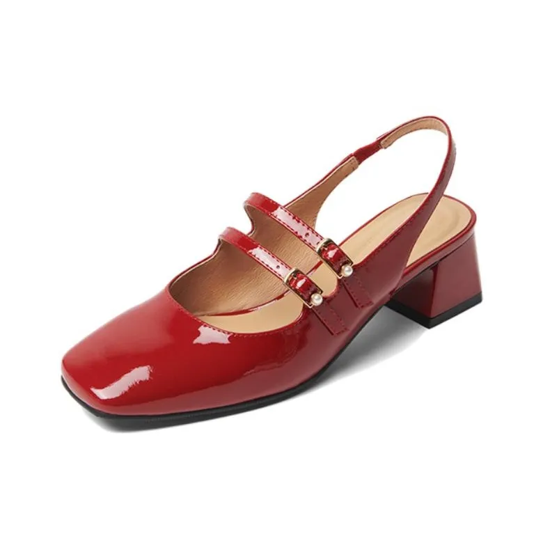 PT'SON Chunky Heel High Heels 4.5 Women's-3