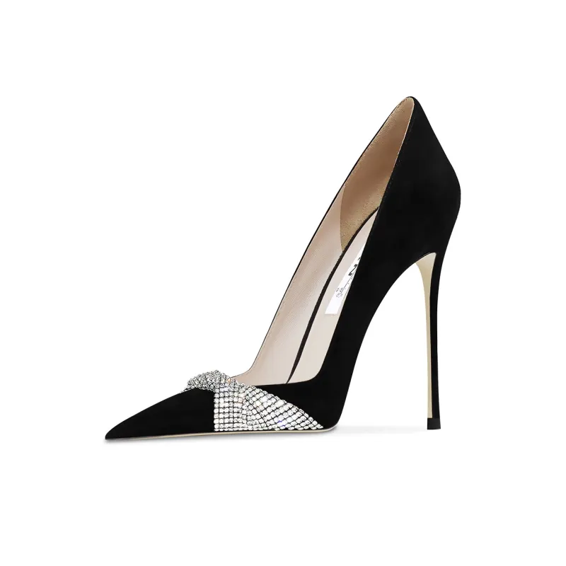 Ganxiaojie Slim Heel High Heels Women's Black-3