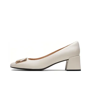 Clarks Block Heel High Heels 4.5cm Women's White