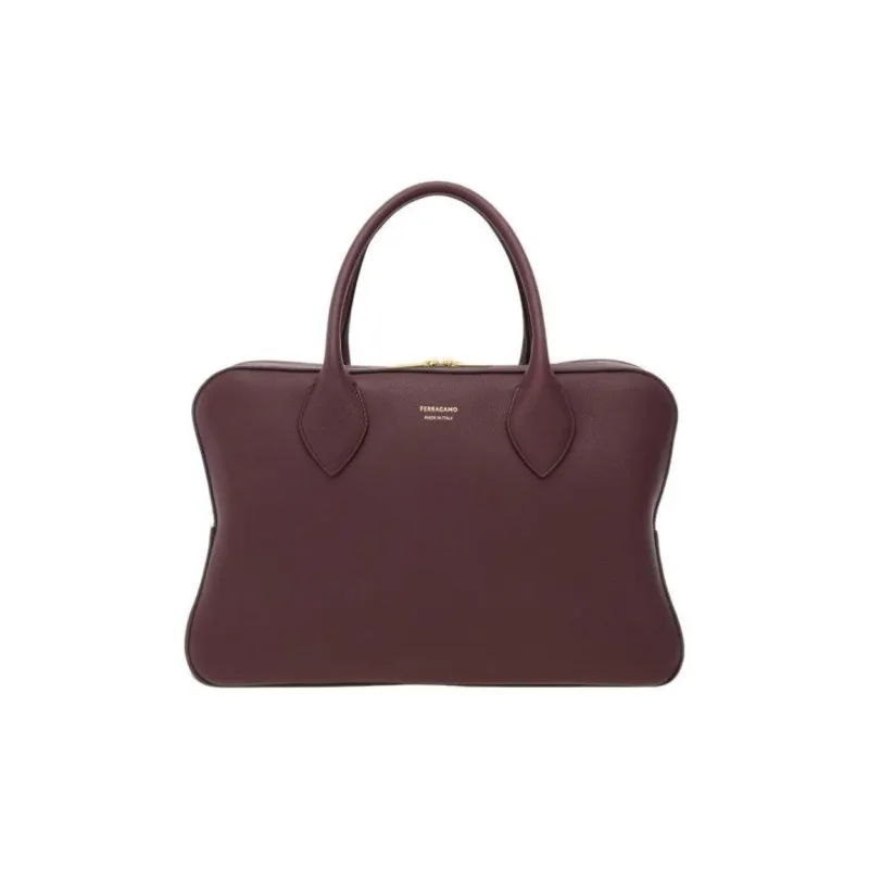 FERRAGAMO Calfskin Shoulder Bag Crossbody Bag Handbag Medium Size Women's Burgundy-0