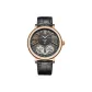 Rose Case Black Dial Leather Strap