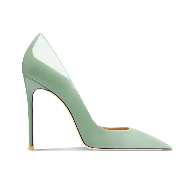 Suyymakk Slim Heel High Heels Women's Grass Green-1