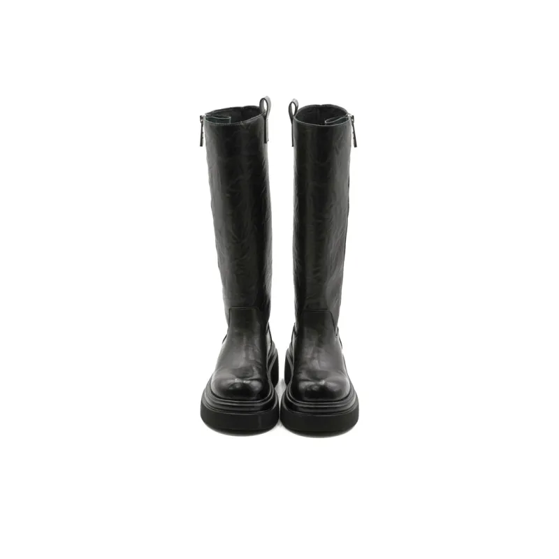 Little Sue Unique Design Trendy Fashion British Style Shiny Chelsea Long Boots Knee-high Boots Women's-8
