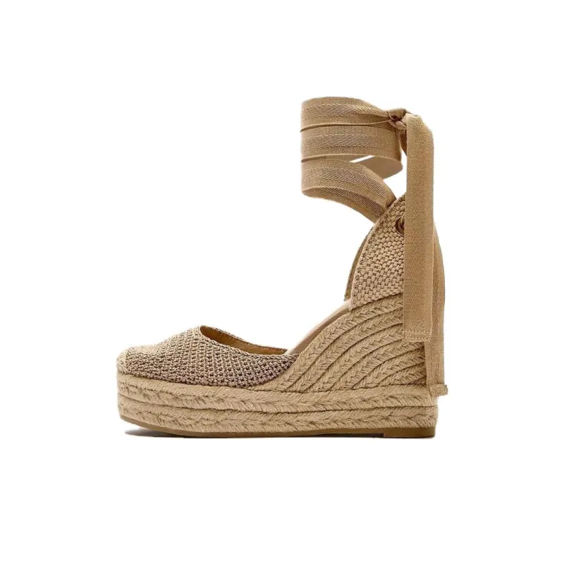 ZARA Wedge Heel High Heels Women's Brown-0