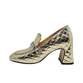MADISON MAISON Chunky Heel High Heels 7.5cm Women's Gold