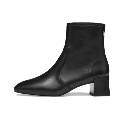 Staccato Cube Cream Ankle Boots Women's Black