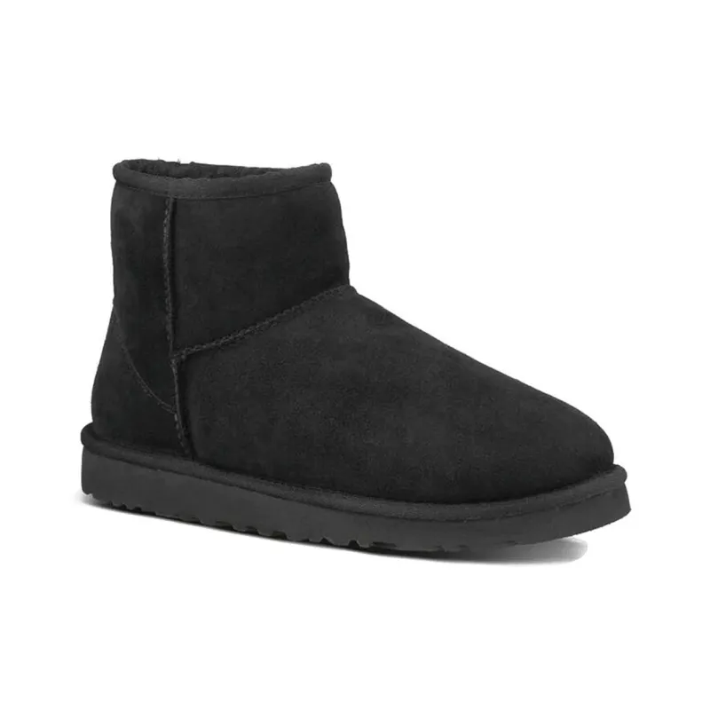 UGG CLASSIC MINI Snow Boots Women's Low Top Black-2