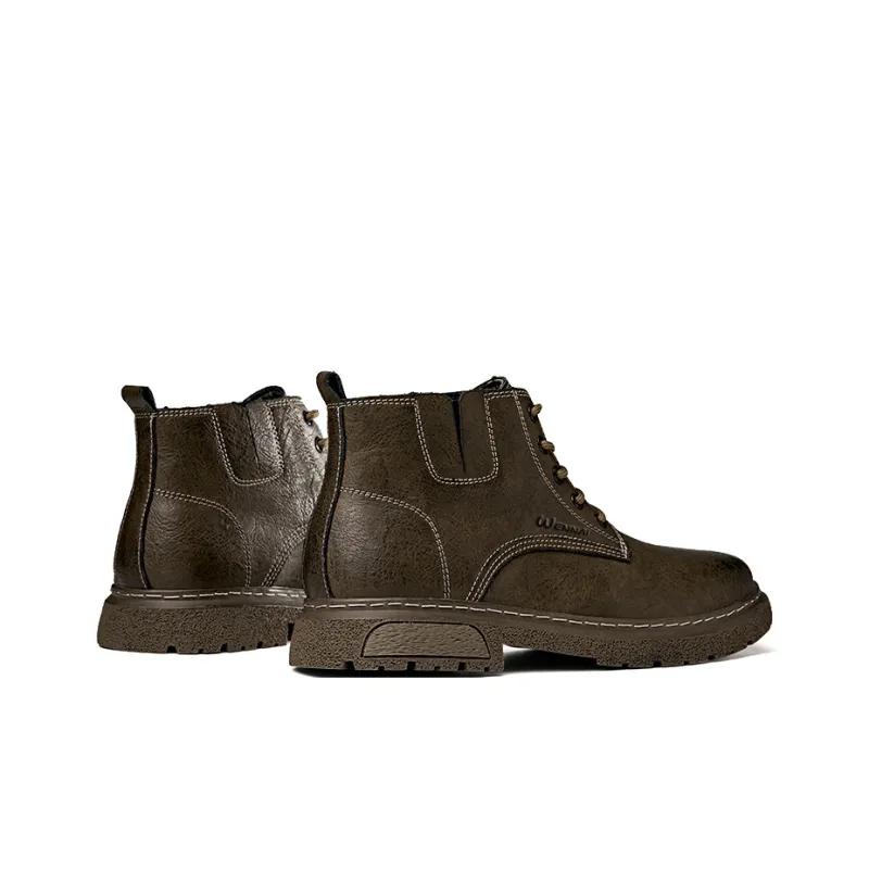 Wen Nai Ankle Boots Men Black/Khaki-17