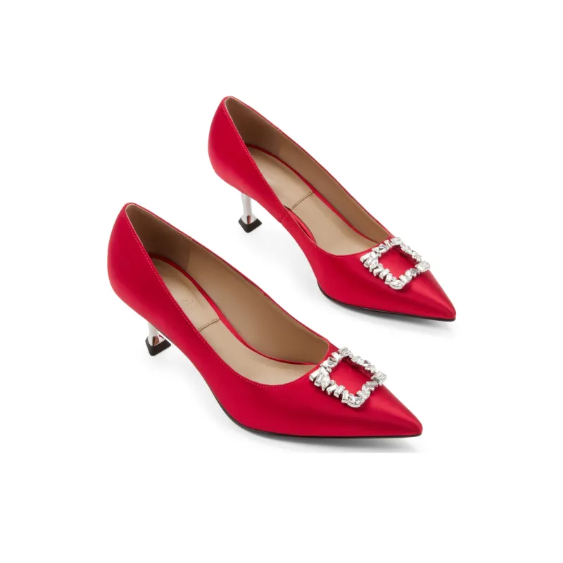 CHARLES&KEITH Slim Heel High Heels 6cm Women's Red-4