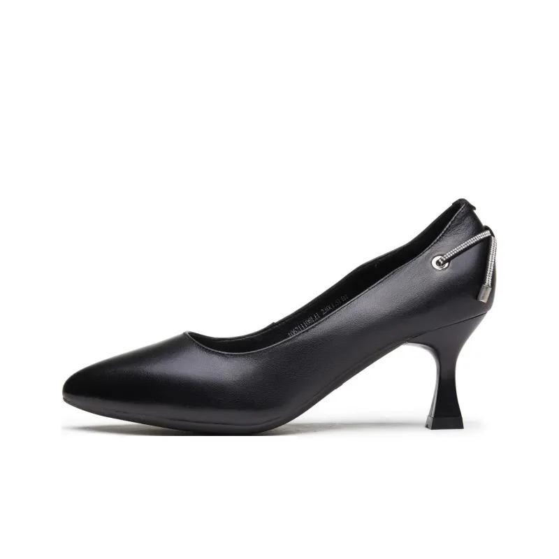 AOKANG High Heels Women's Black White-0