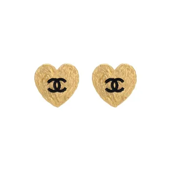CHANEL Metal Stud Earrings Women's