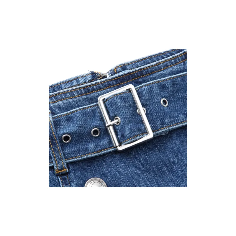 GUESS Denim Short Skirts Women's Dark Blue-5