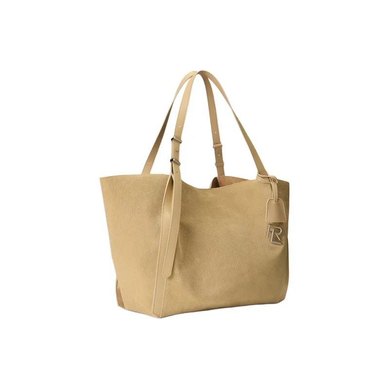 Ralph Lauren Calfskin Tote Bag Shopping Bag Shoulder Bags Unisex Khaki-1