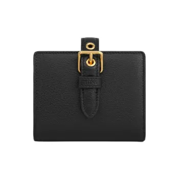 CELINE Soft Calfskin Wallet Small Size Women's Black