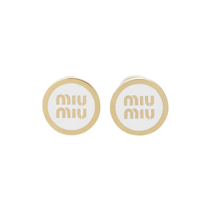 MIU MIU Logo embossed Stud Earrings-0