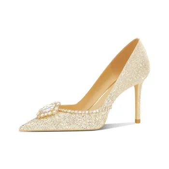 ROSE CASTLE High Heels 8.5cm Women's Gold