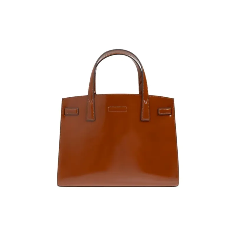 TORY BURCH Robinson Patent Leather One Shoulder Handbag Trumpets Women's Brown-2