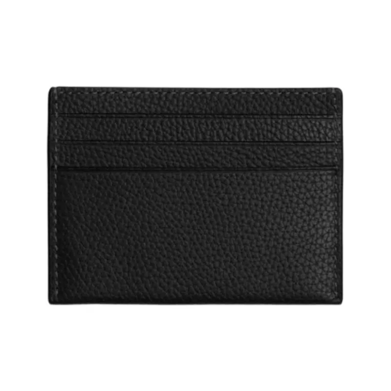 COACH Cow Leather Card Holder Mini Unisex Black-1