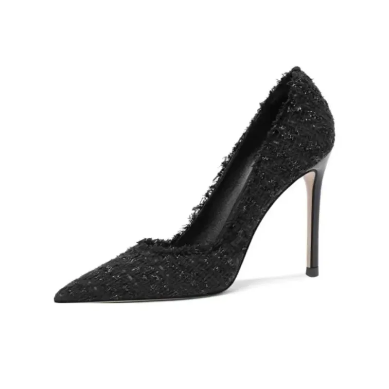 Take The Qin Slim Heel High Heels Women's Black Gift Box Set-1