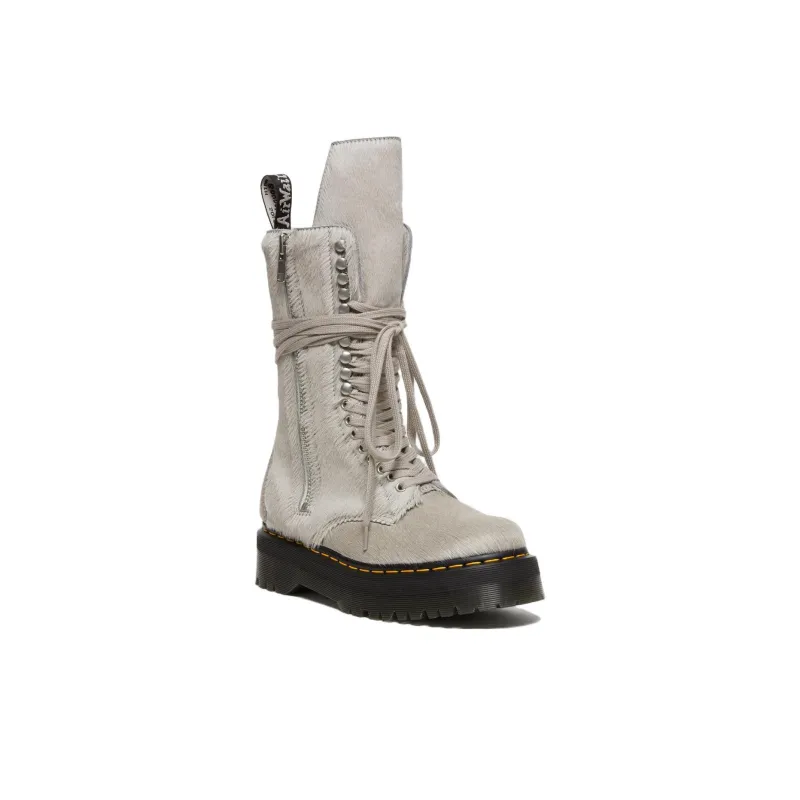 Dr.Martens 1918 Ro Hair On Lace Up Strobe Calf Length Platform Boot 'Rick Owens'-1
