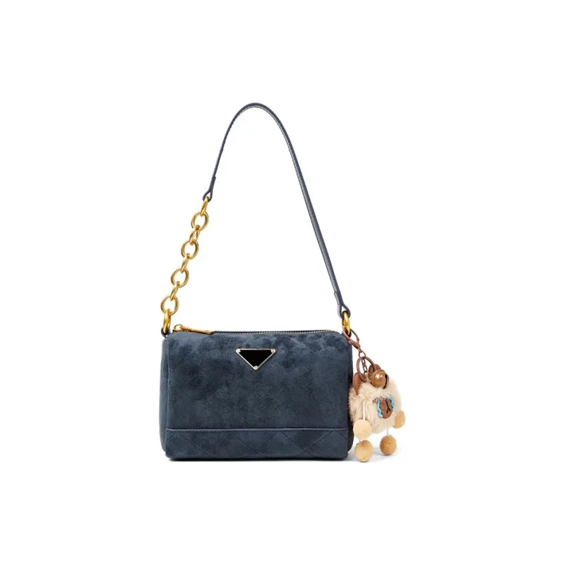 Teenmix Cow Leather Shoulder Bag, Crossbody Bag, Shoulder Bag Trumpets Women's Coffee/Caramel/Dark Blue-19