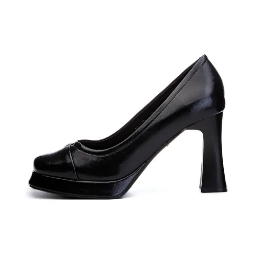 POOQ Chunky Heel High Heels 9CM Women's