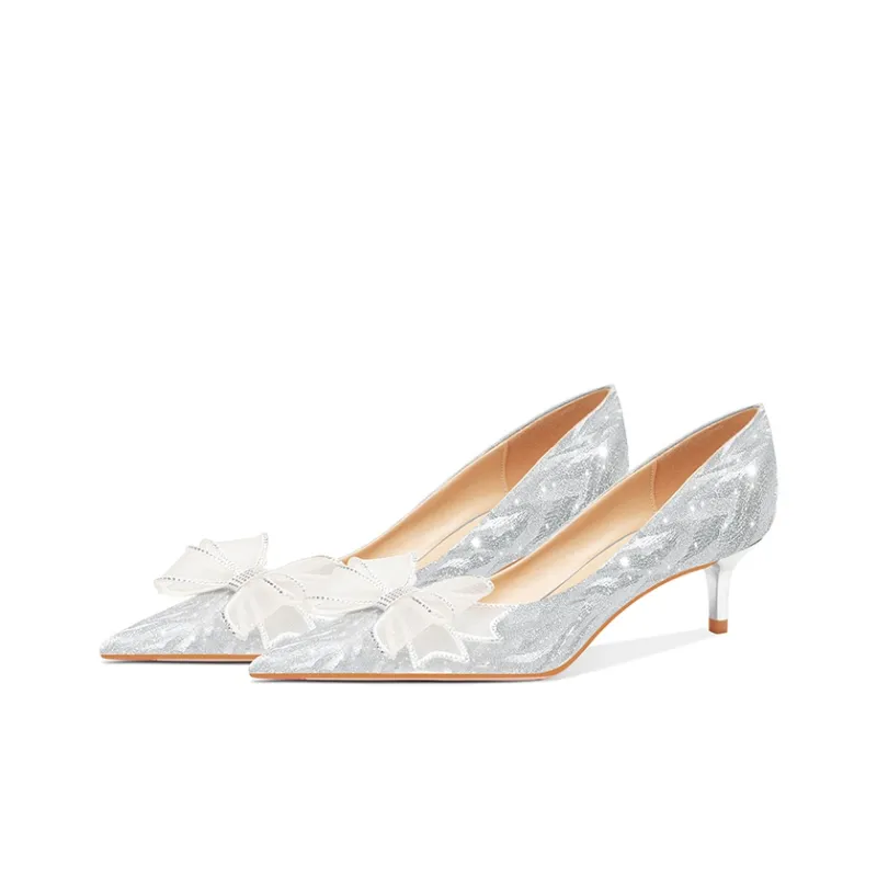 MEIAI High Heels Women's Silver-12
