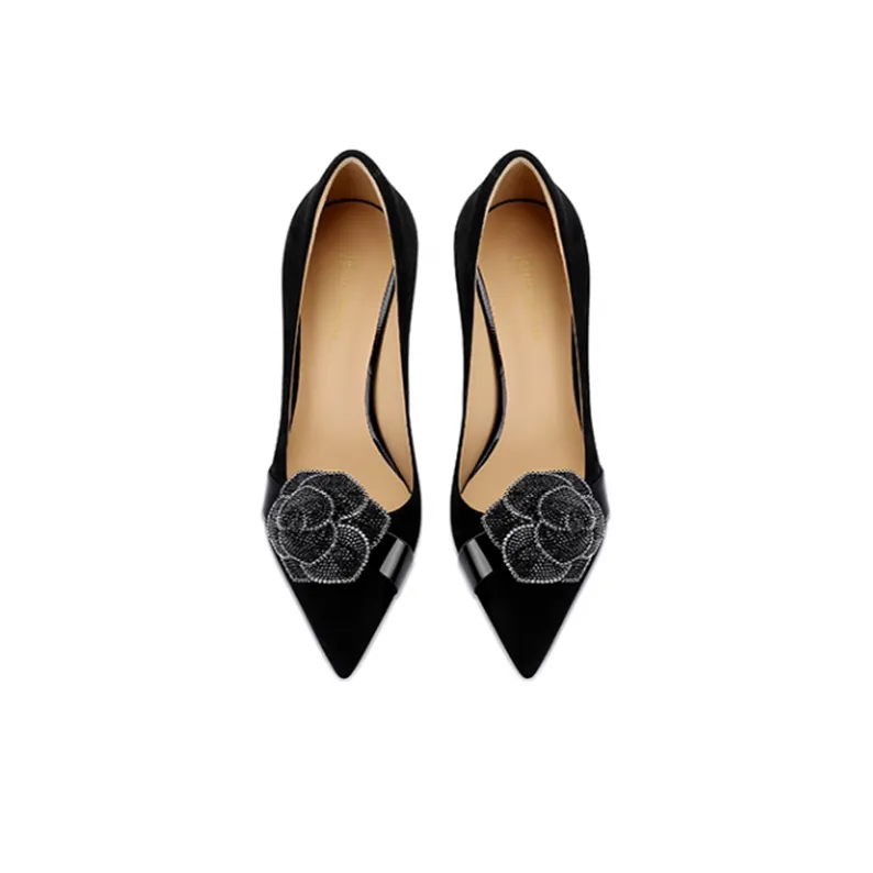JESSICA SOPHIA Irregular Heel High Heels 5.5cm Women's Black-4