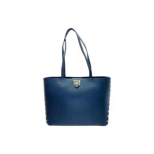 MICHAEL KORS Manhattan Leather Tote Bag, Shopping Bag, Shoulder Bag Women's Marine Blue