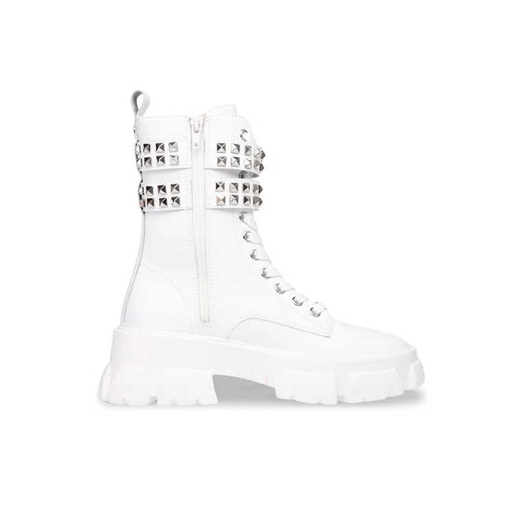 STEVE MADDEN Martin Boots Women's White-1