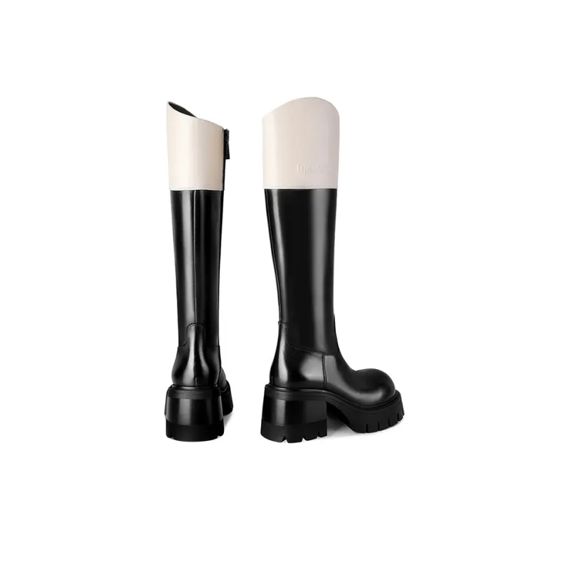 Hoov Knee-high Boots Women's Dark Clouds Covering Snow-4