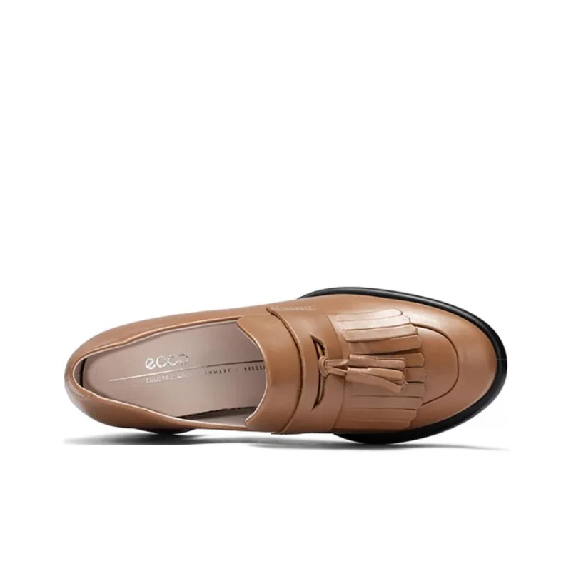 Ecco Chunky Heel High Heels 7cm Women's Light Brown-3