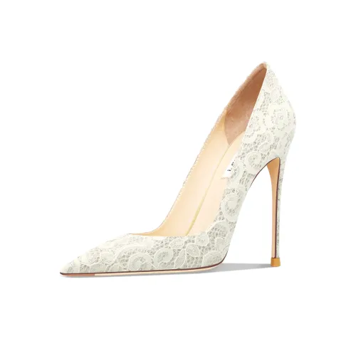 Suyymakk Slim Heel High Heels Women's Ecru