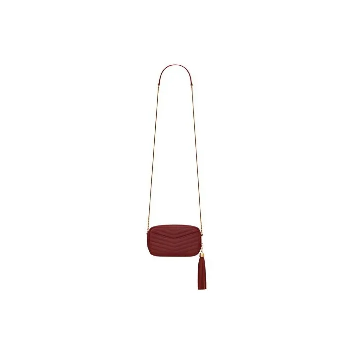 SAINT LAURENT Leather Shoulder Bag, Crossbody Bag Mini Women's Vibrant Red-2