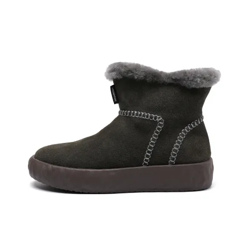 TRUMPPIPE Warm Slip-Resistant Short Snow Boots Men's Gray