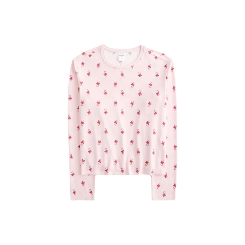 Hollister Pajama Tops Women's Light Pink Print-0
