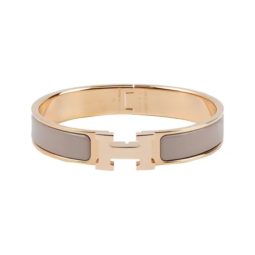 HERMES Rose Gold Plated Bangles Women's Light Umber