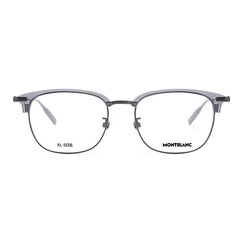 MONTBLANC Plate Frame Titanium Alloy Irregular Shape Eyeglass Frames Men's Gray/Black-1