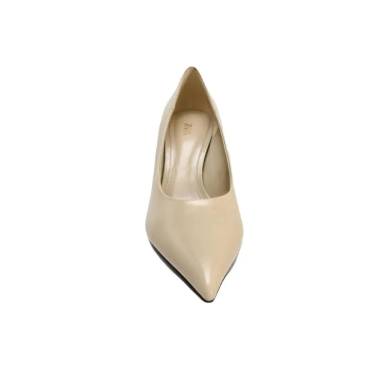 ZARA Slim Heel High Heels Women's Beige-4