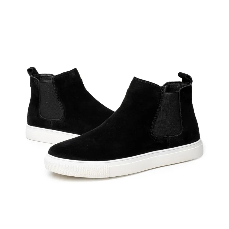 YEDANI Ankle Boots Men Black Base Single Layer Shoes/White Base Unlined Shoes-18