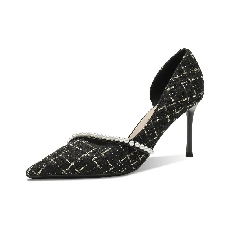 Ainer cat Slim Heel High Heels Women's Black-1