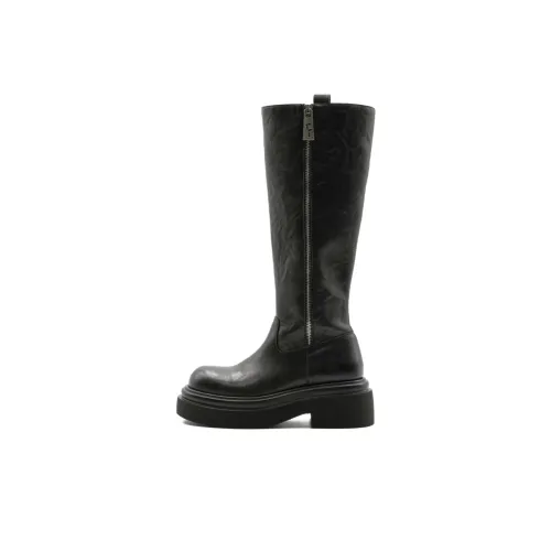Little Sue Unique Design Trendy Fashion British Style Shiny Chelsea Long Boots Knee high Boots Women's
