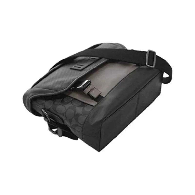 COACH Leather Cycling Bags Shoulder Bag Crossbody Bag Large Size Men's Black-2