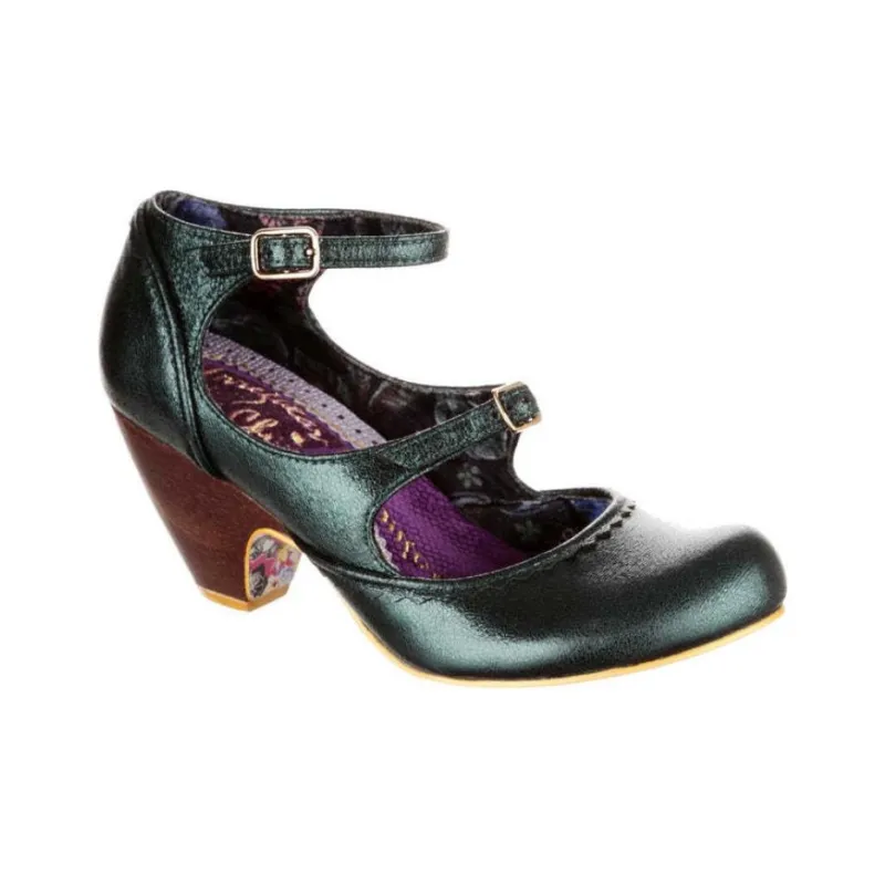 IRREGULAR CHOICE Keep It Classy Chunky Heel High Heels 6.5cm Women's Green-2