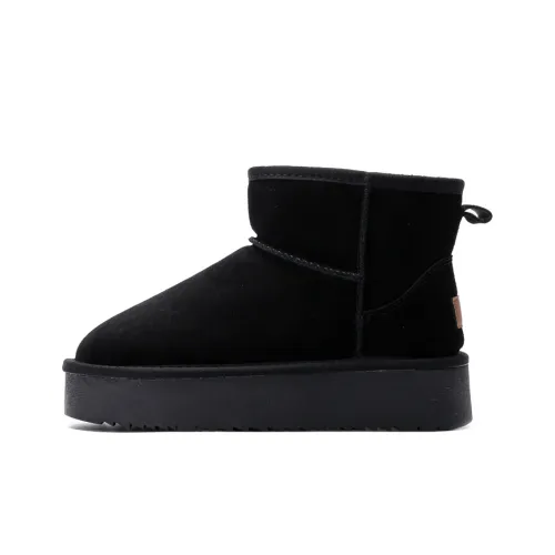 PAUL FRANK Warm And Wear-Resistant Short Snow Boots Women's Black