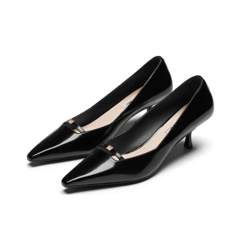 73Hours Urban Freedom Slim Heel High Heels Women's Coffee/Black Ecru-2