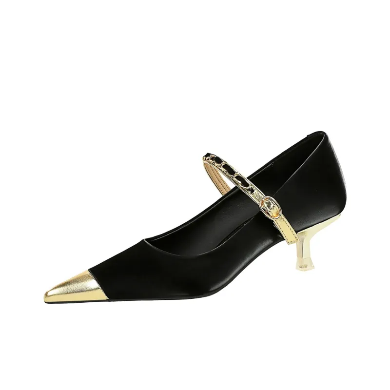 QITUMAUL Slim Heel High Heels 4.5cm Women's-1